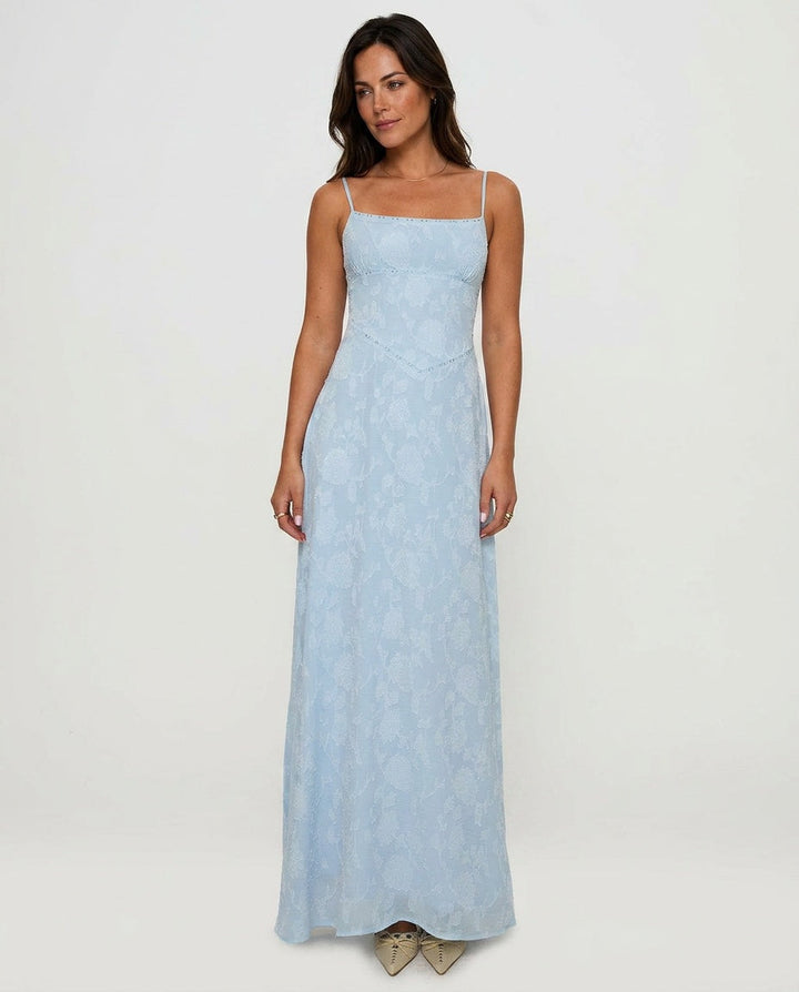 Solène | Halter Neck Floral Maxi Dress