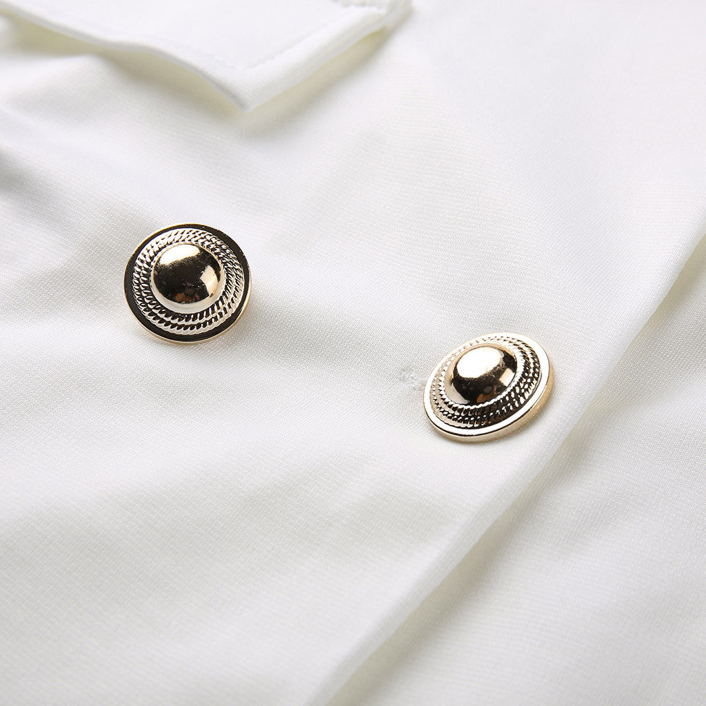 Dahlia | Double-Breasted White Blazer Dress