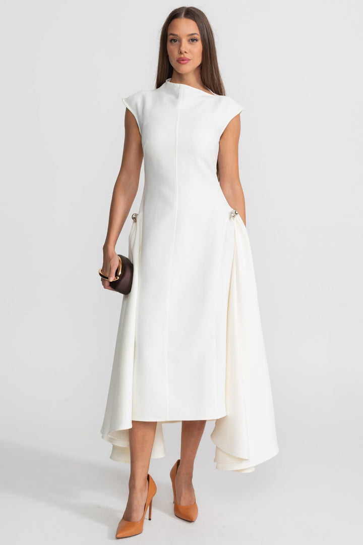 Cleo | High-Low Structured Midi Dress