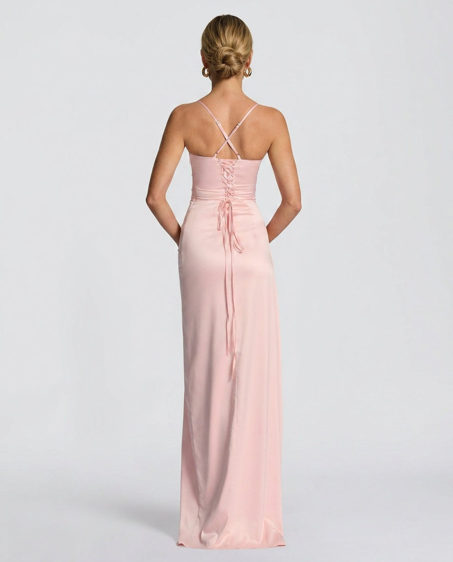 Dahlia | V-Neck Wrap Wedding Guest Maxi Dress