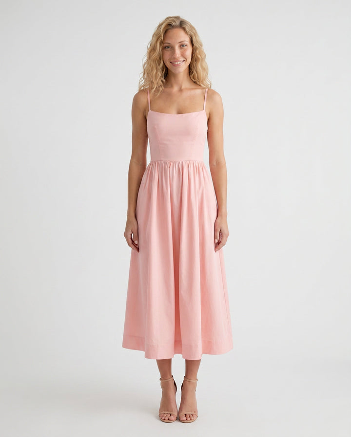 Layla | Spaghetti Strap Low Back Midi Dress