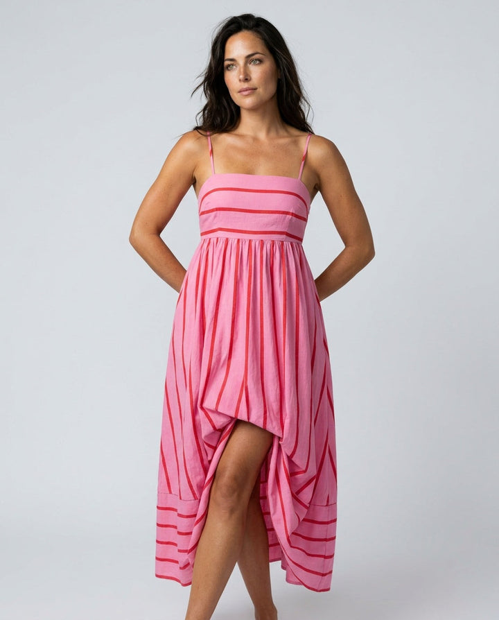 Elin | Striped Strappy Summer Maxi Dress