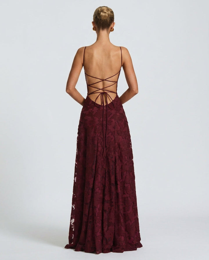 Isolde | Corset Lace-Up Back Maxi Dress