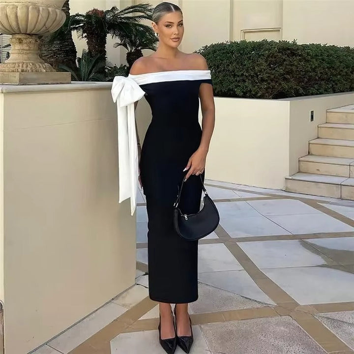 Ottilie | Off-Shoulder Evening Midi Dress