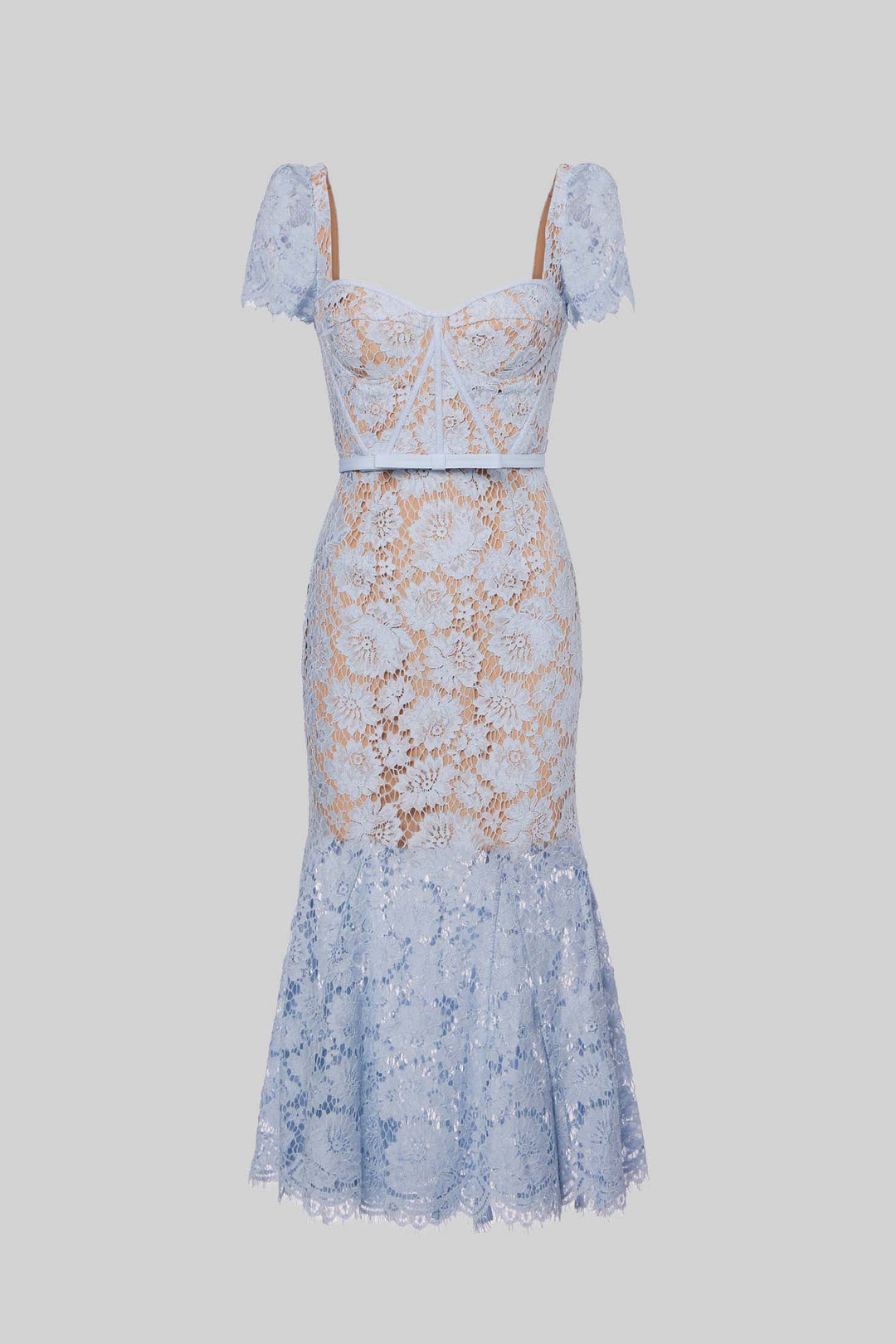 Sienna | Short Sleeve Lace Belted Midi Dress