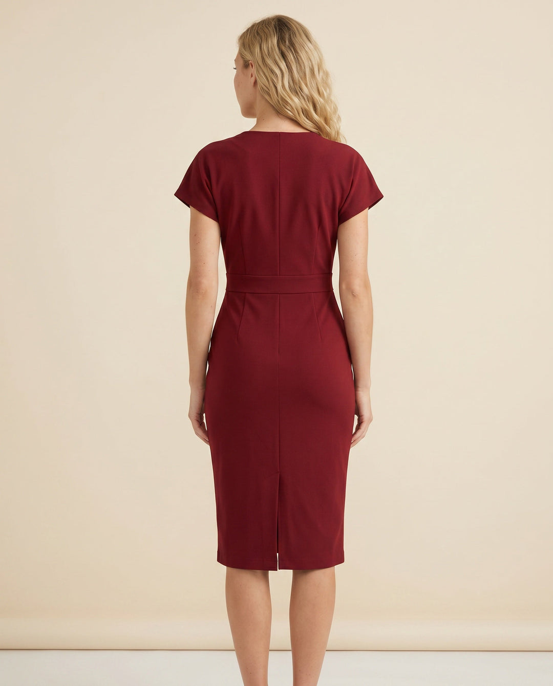 Willa | V-Neck Front Split Midi Dress