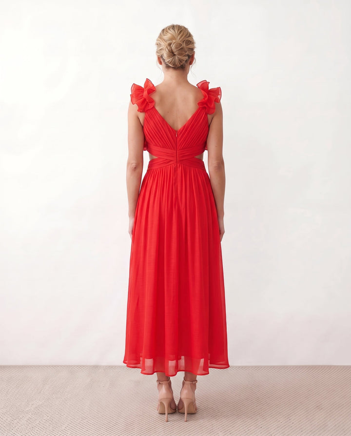 Giedre | Lace-Up A-Line Midi Dress