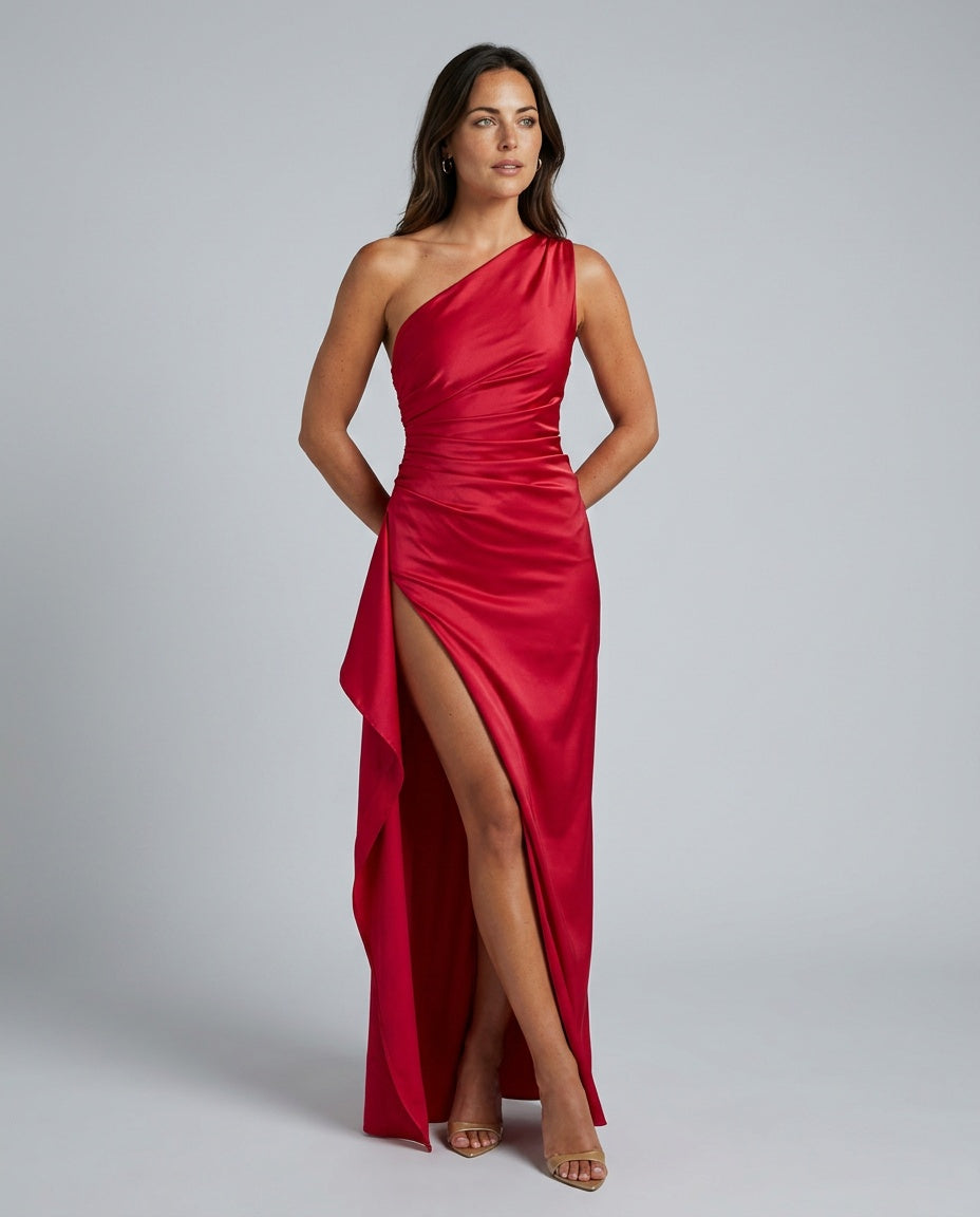 Esme | Satin-Look Evening Maxi Dress