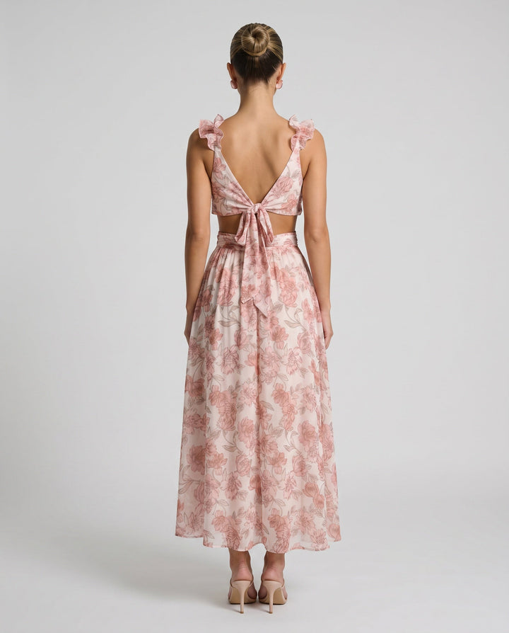 Giedre | Lace-Up A-Line Midi Dress
