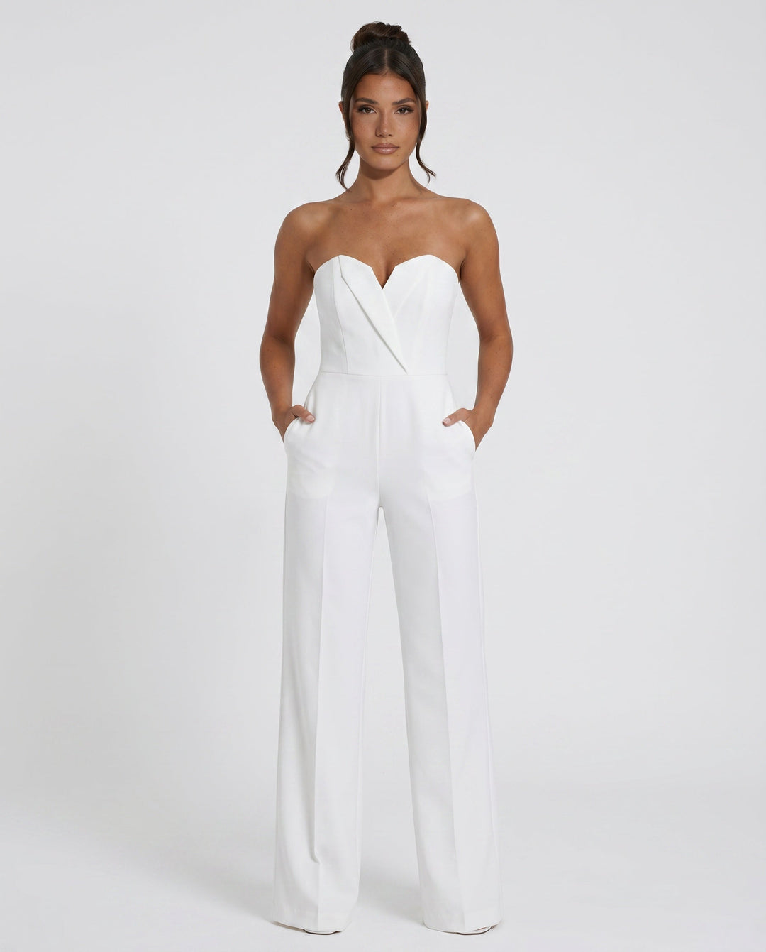 Nadia | Sleeveless V-Neck Wide Leg Jumpsuit