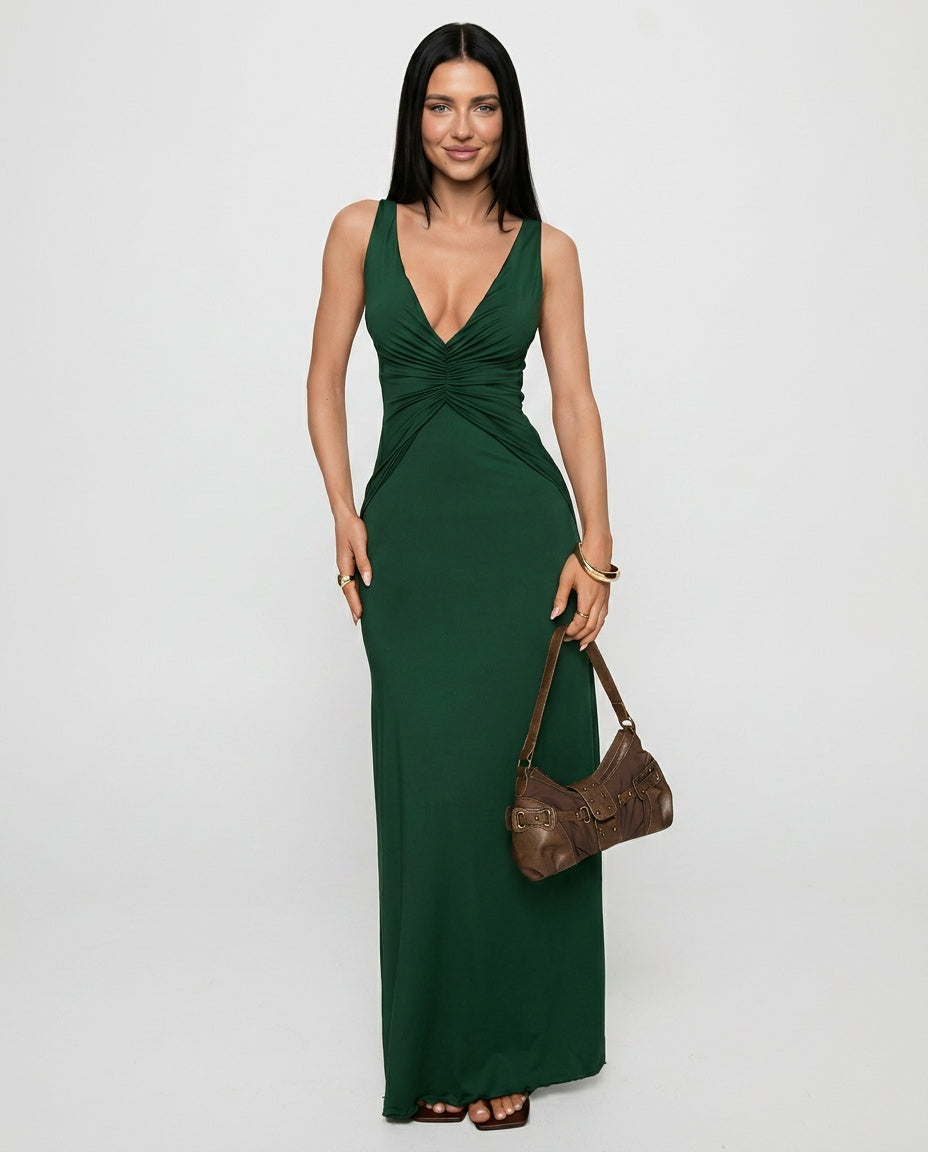 Frederica | Plunge V-Neck Maxi Dress