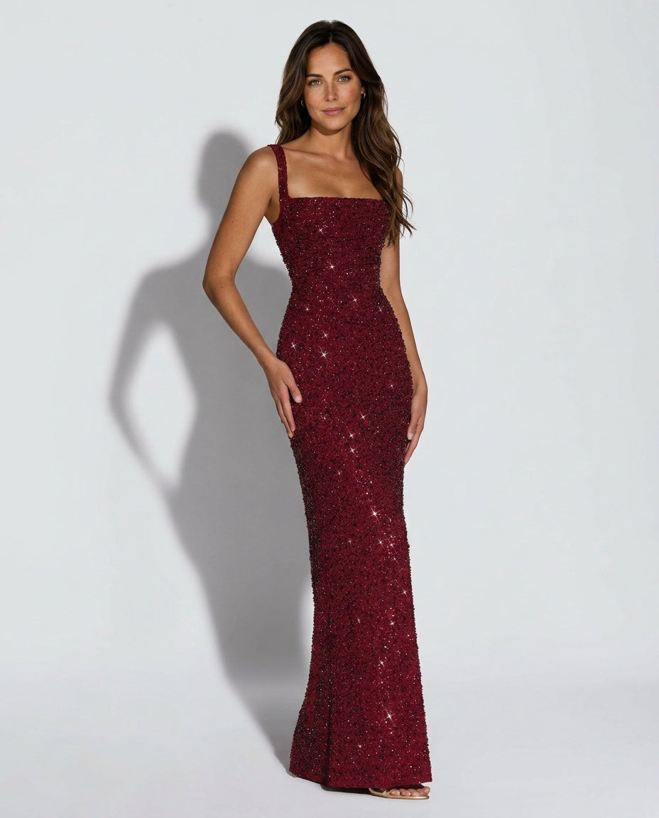 Calanthe | Sleeveless Sequin Maxi Dress