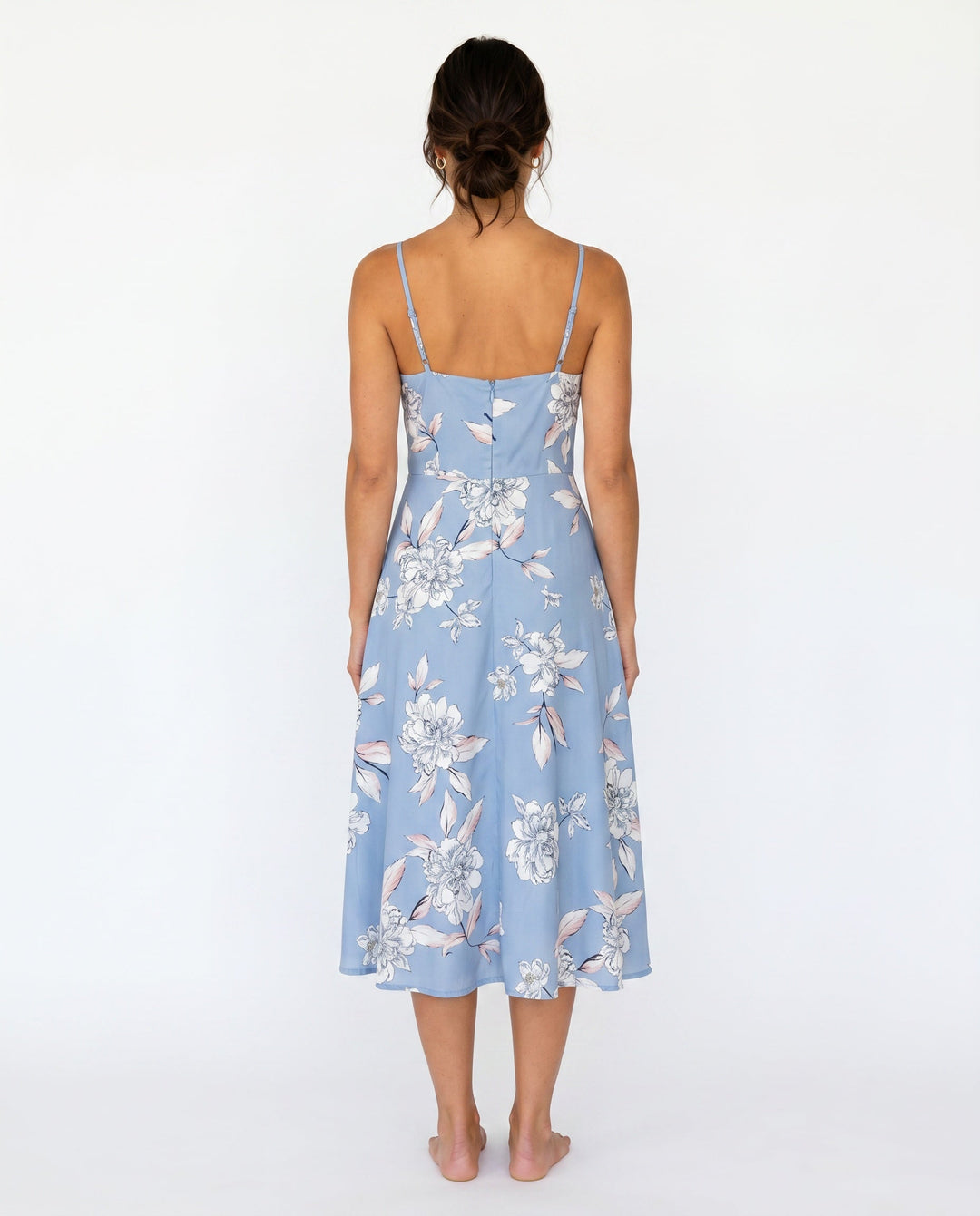 Xenia | Spaghetti Strap Floral Midi Dress