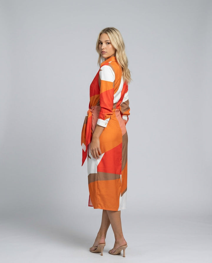 Esmee | Wrap Midi Dress in Print &amp; Solid Colours