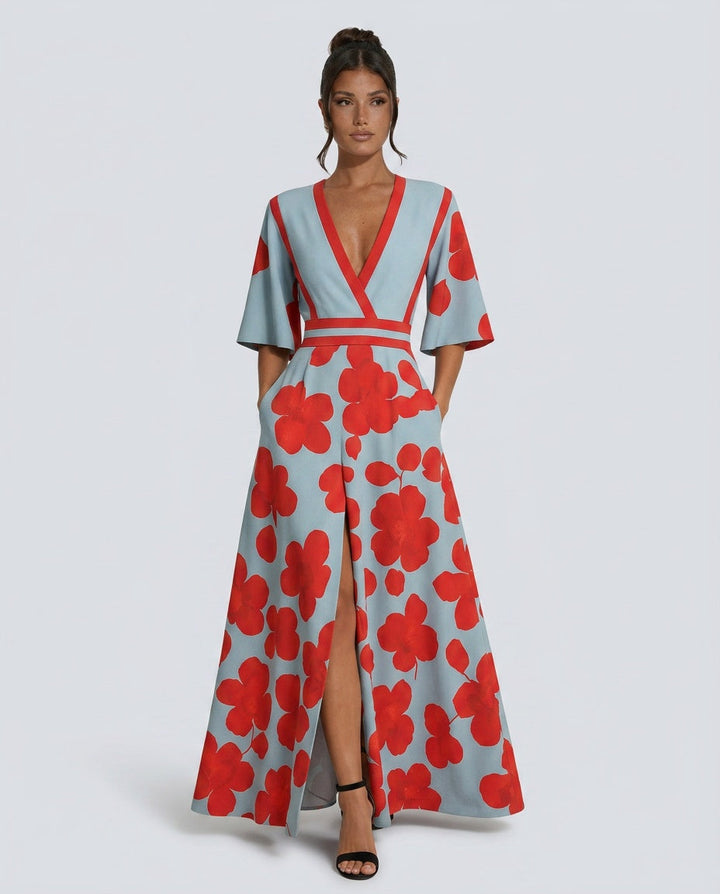 Maeve | Floral V-Neck Summer Maxi Dress