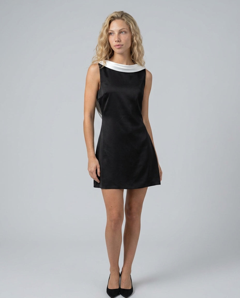 Delphine | Cowl Neck Backless Mini Dress