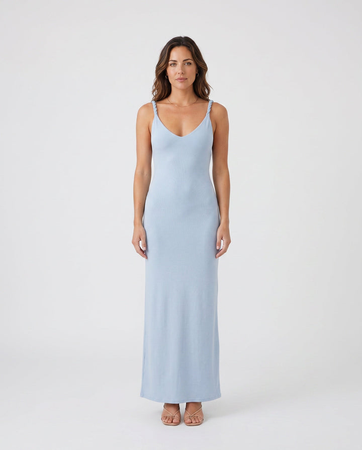 Mireille | Ribbed Spaghetti Strap Maxi Dress