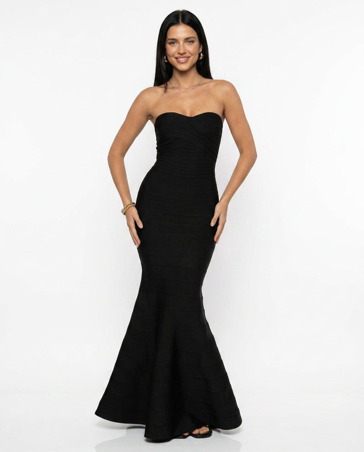 Amanda | Strapless Bandage Formal Maxi Dress