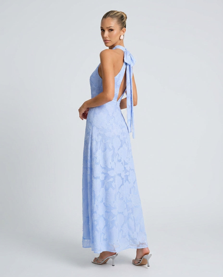 Imogen | Mock Neck Jacquard Maxi Dress