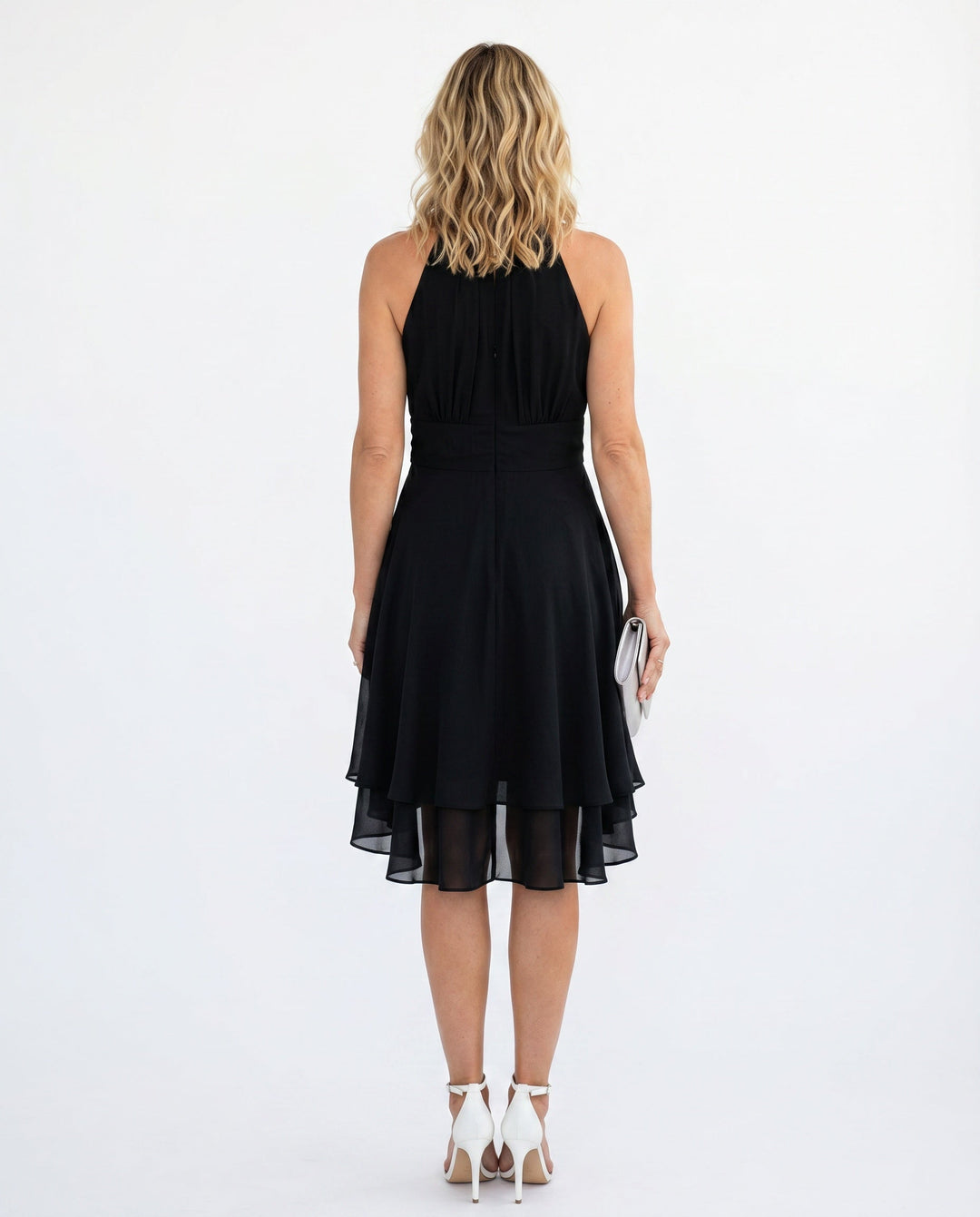 Celeste | Halter Ruffle Flared Midi Dress