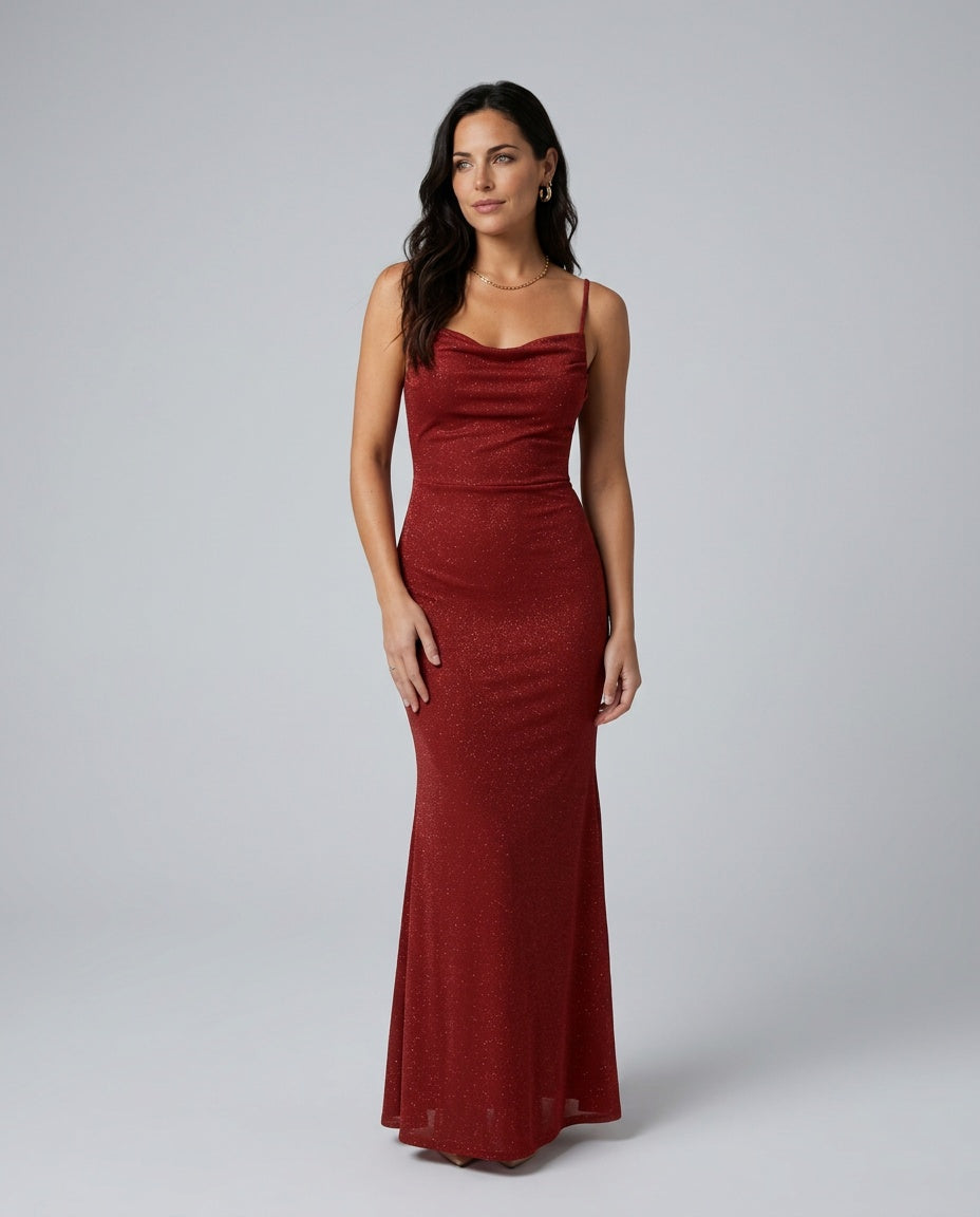 Valentina | Metallic Mermaid Maxi Dress