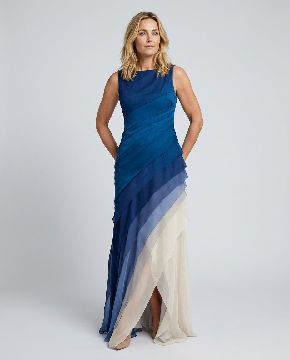 Vera | Sleeveless Fitted Bodice Maxi Gown