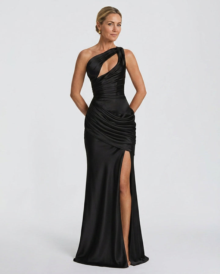 Lena | Cowl Neck Satin-Look Maxi Dress