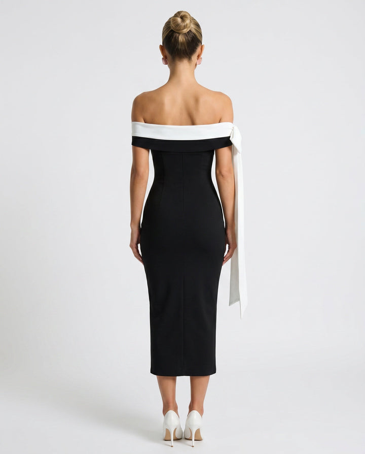 Ottilie | Off-Shoulder Evening Midi Dress