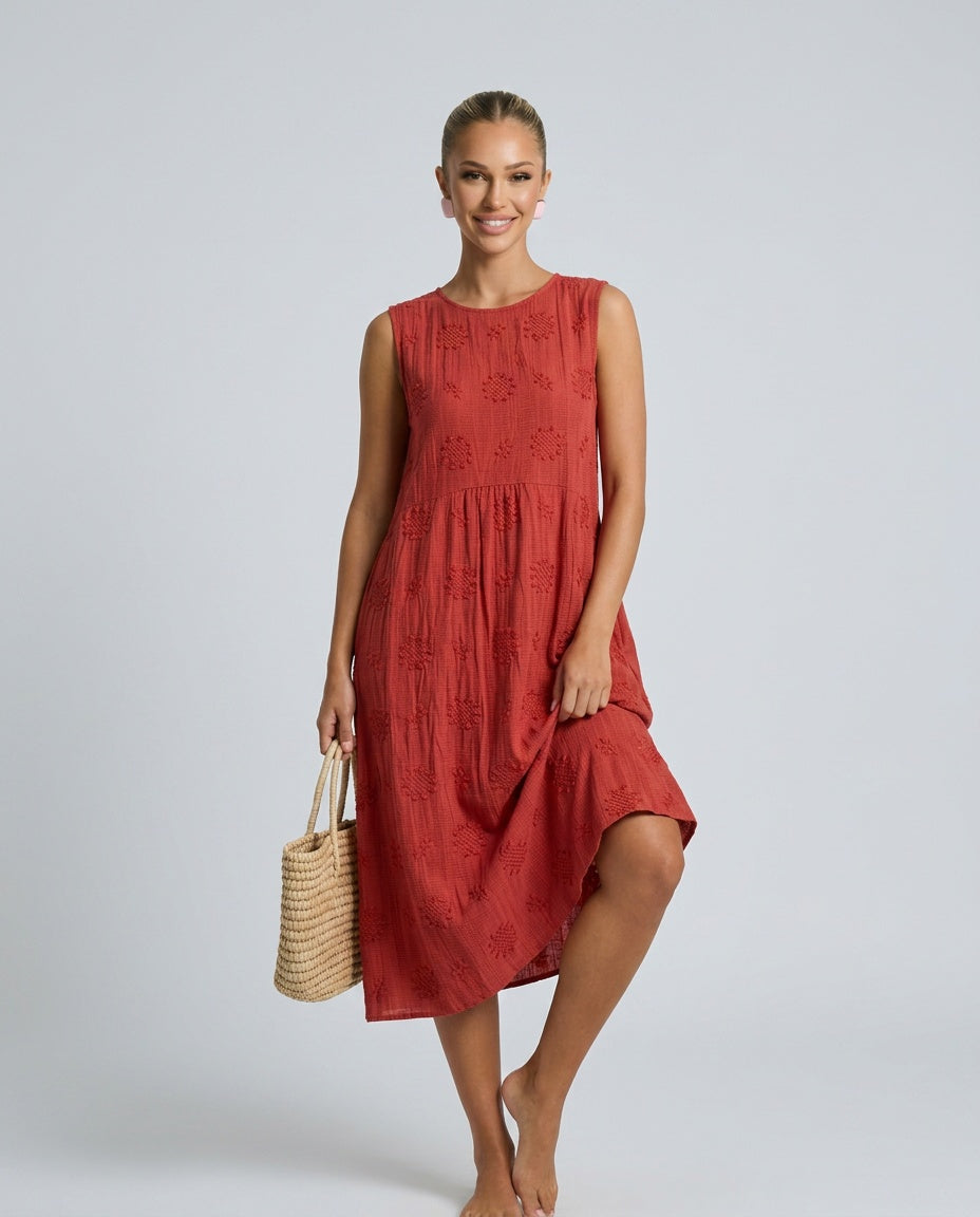 Tatum | Embroidered Midi Dress