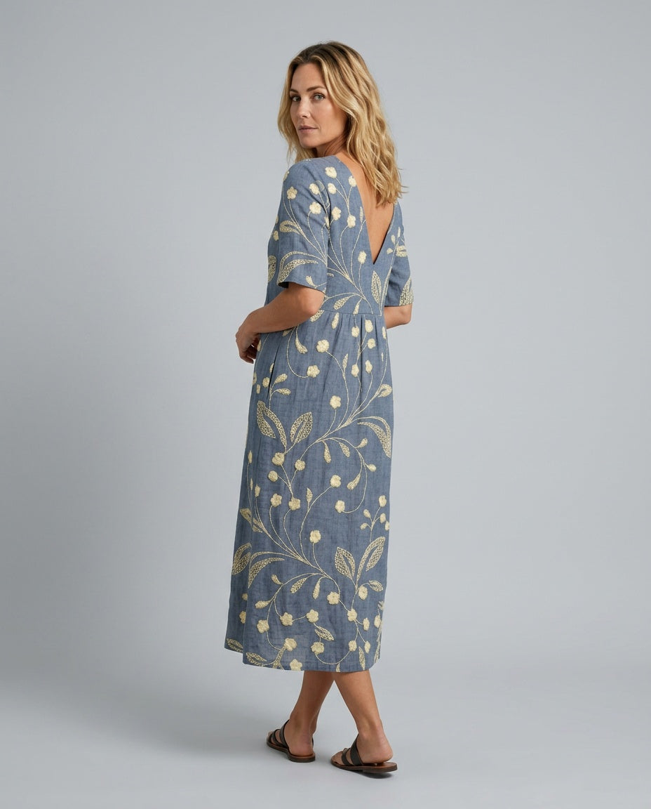 Fiona | Floral Print Midi Dress