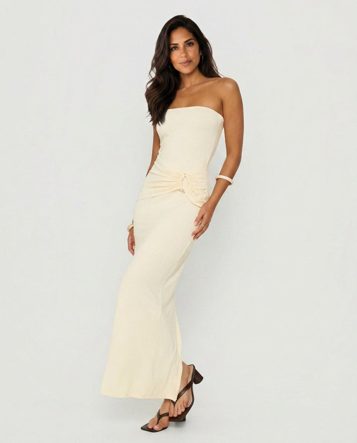 Soleil | Strapless Ruched Maxi Dress