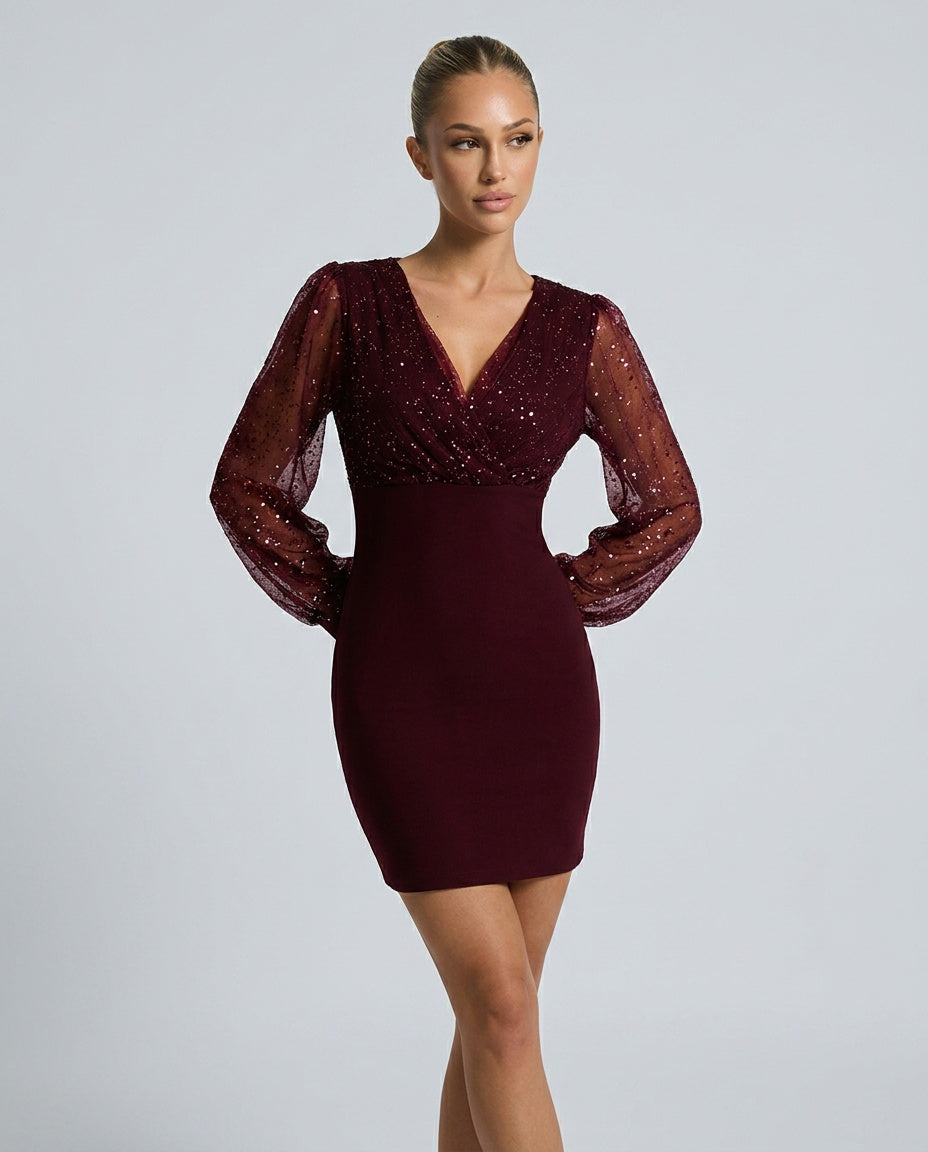 Wolff | Sequin Mini Dress with All-Over Embellishment