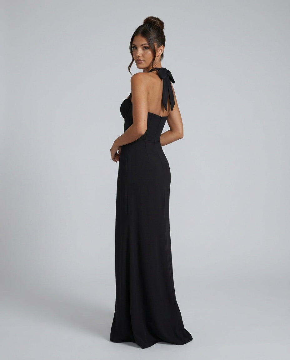 Viorela | Halter Sweetheart Backless Maxi Dress