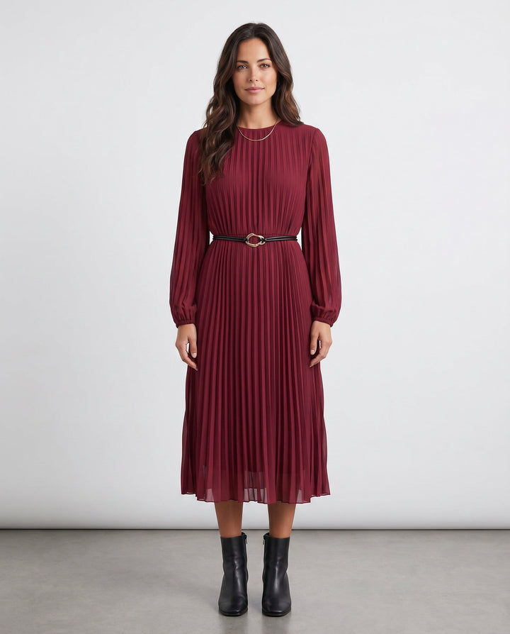Saskia | Pleated A-Line Wedding Guest Midi Dress
