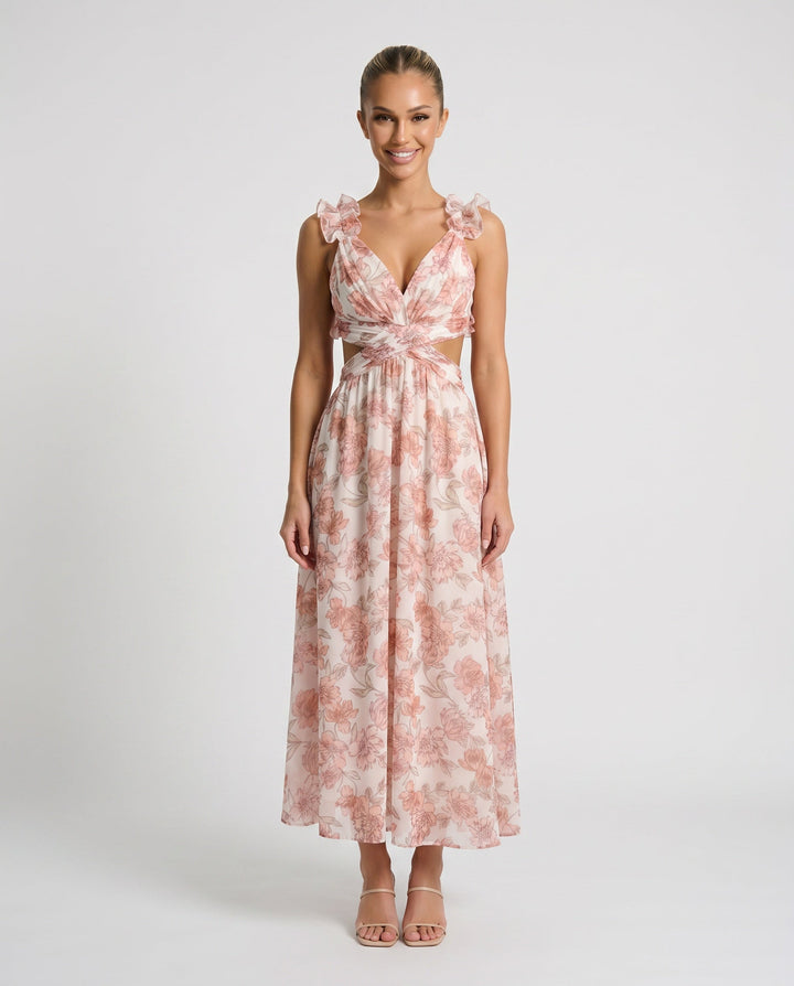Giedre | Lace-Up A-Line Midi Dress