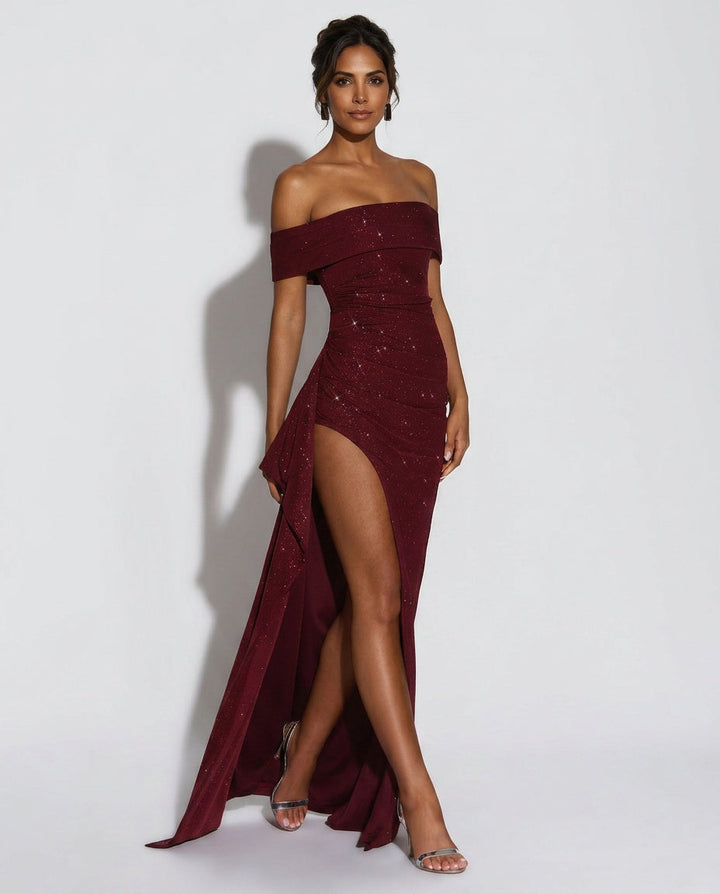 Cleona | Cowl Neck Bias-Cut Blush Maxi Dress