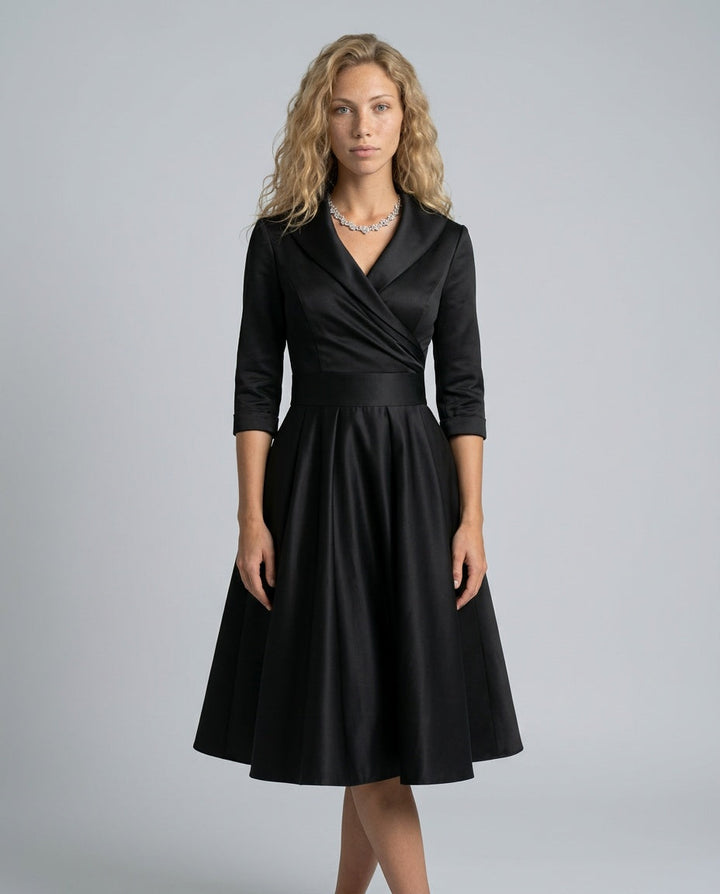 Faye | A-Line Midi with Lapel Detail