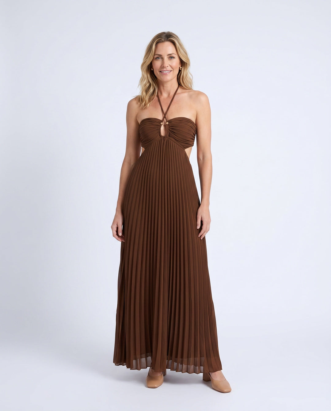 Estella | Pleated Strapless Maxi Dress