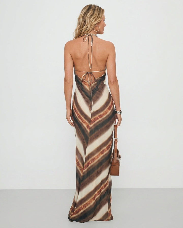 Esmira | Striped Halter Maxi Dress