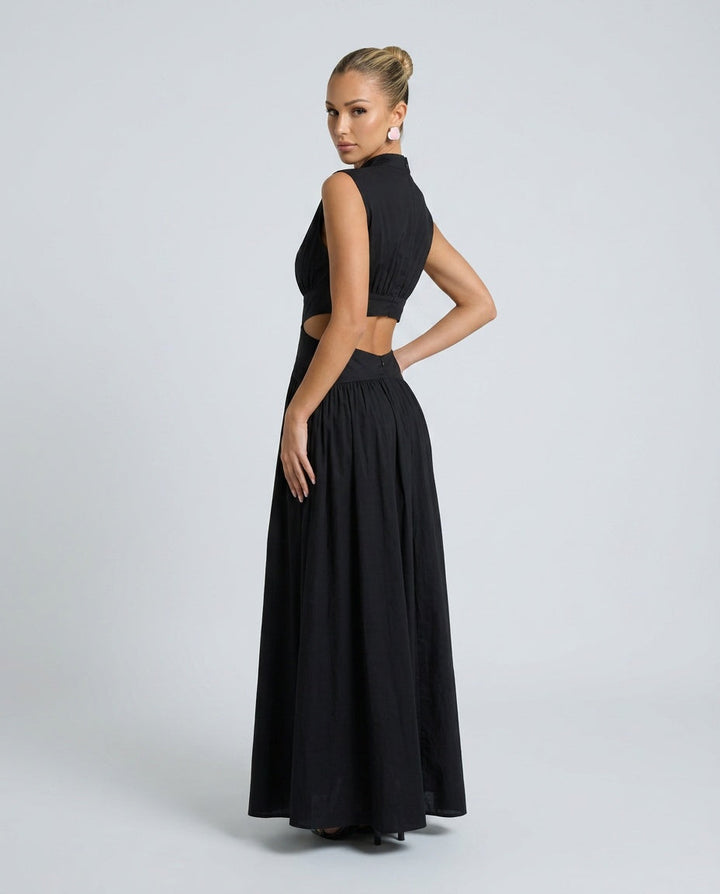 Avane | Sleeveless Mock Neck Cut-Out Maxi Dress