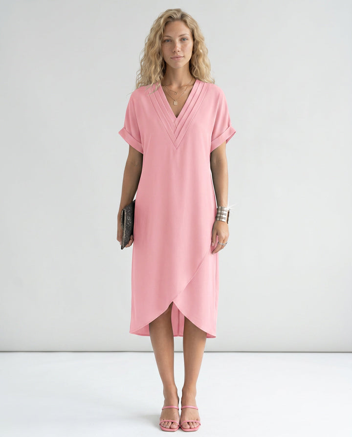 Maeva | V-Neck Multi-Layered Casual Midi Dress