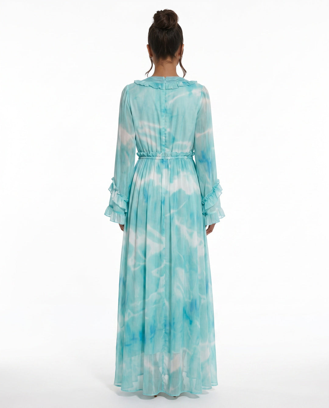 Selene | Tie Dye Satin-Look Maxi Dress