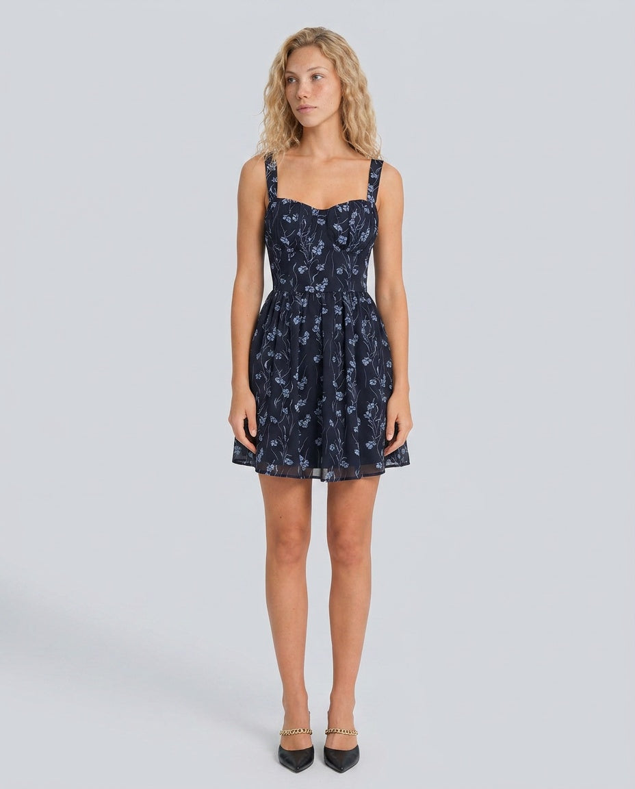 Greta | Sweetheart Floral Mini Dress
