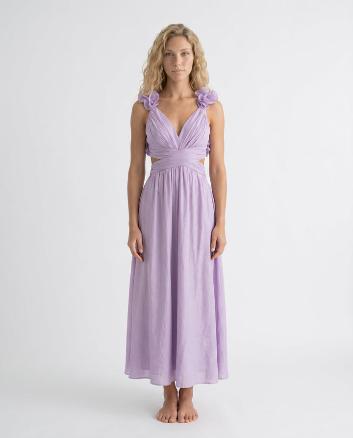 Giedre | Lace-Up A-Line Midi Dress