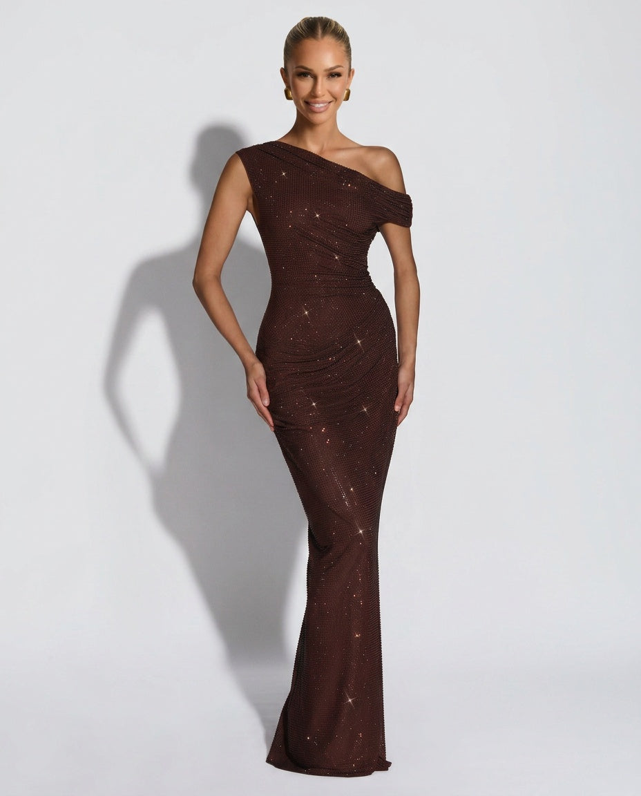 Lena | Strapless Ruched Maxi Dress