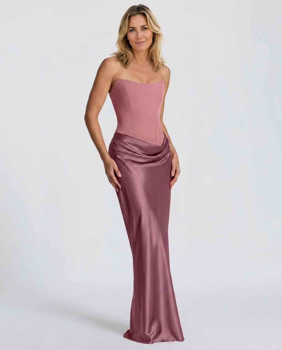 Selene | Satin-Look Tie-Up Maxi Dress