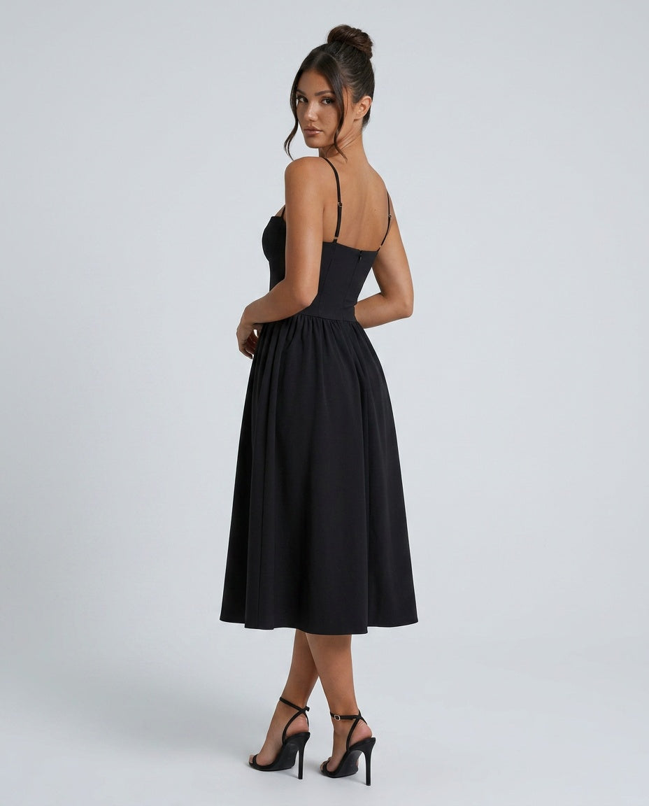 Wren | Pleated Skater Work Maxi Dress