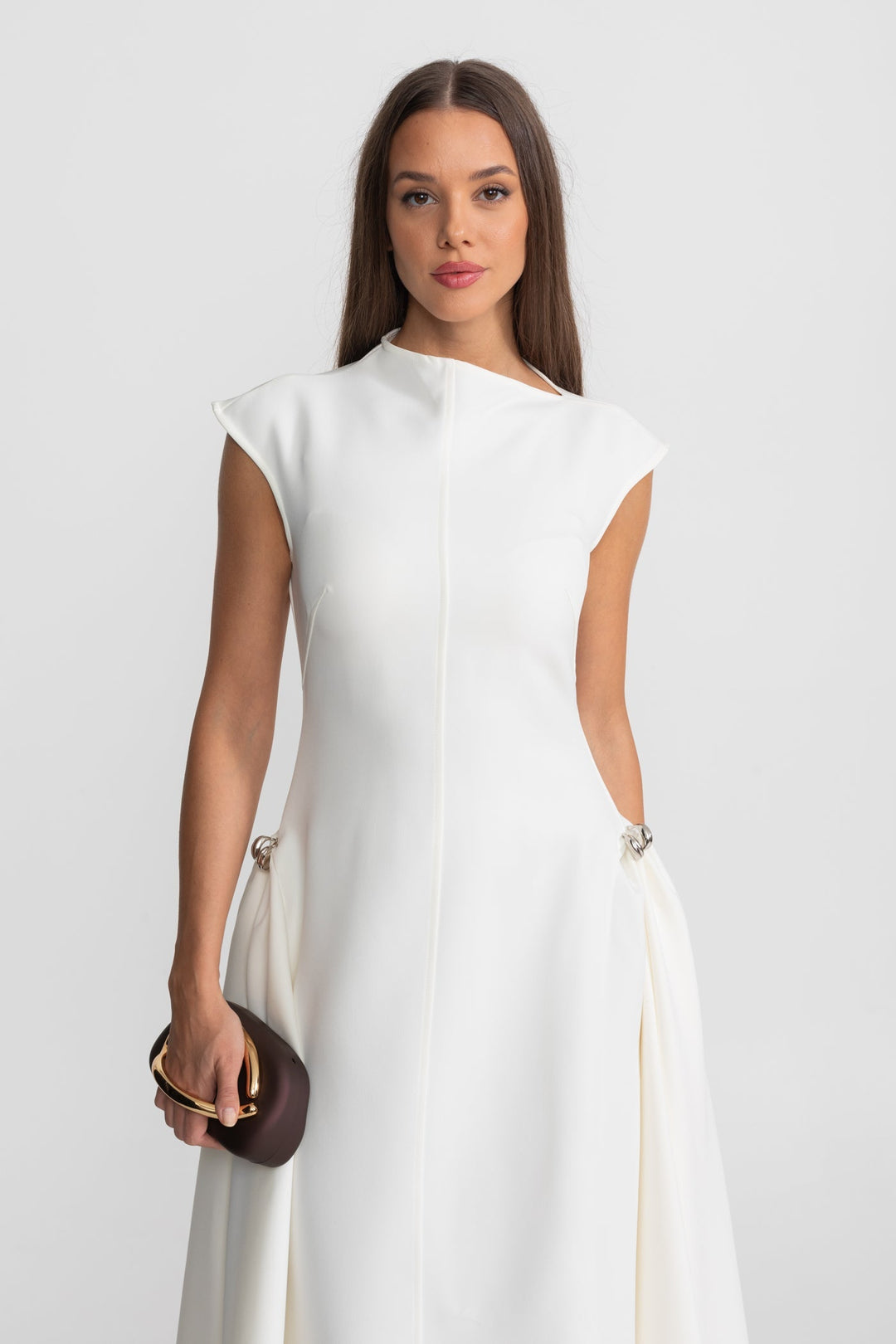 Cleo | High-Low Structured Midi Dress