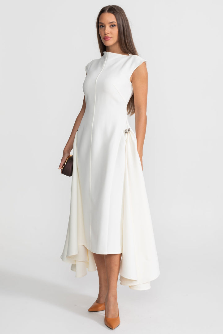 Cleo | High-Low Structured Midi Dress