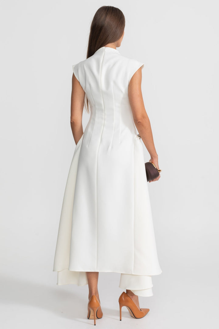 Cleo | High-Low Structured Midi Dress